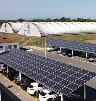 Image of a solar powered car park